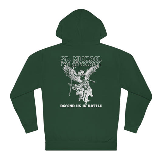 St. Michael Defend Us Hoodie - Forest Green