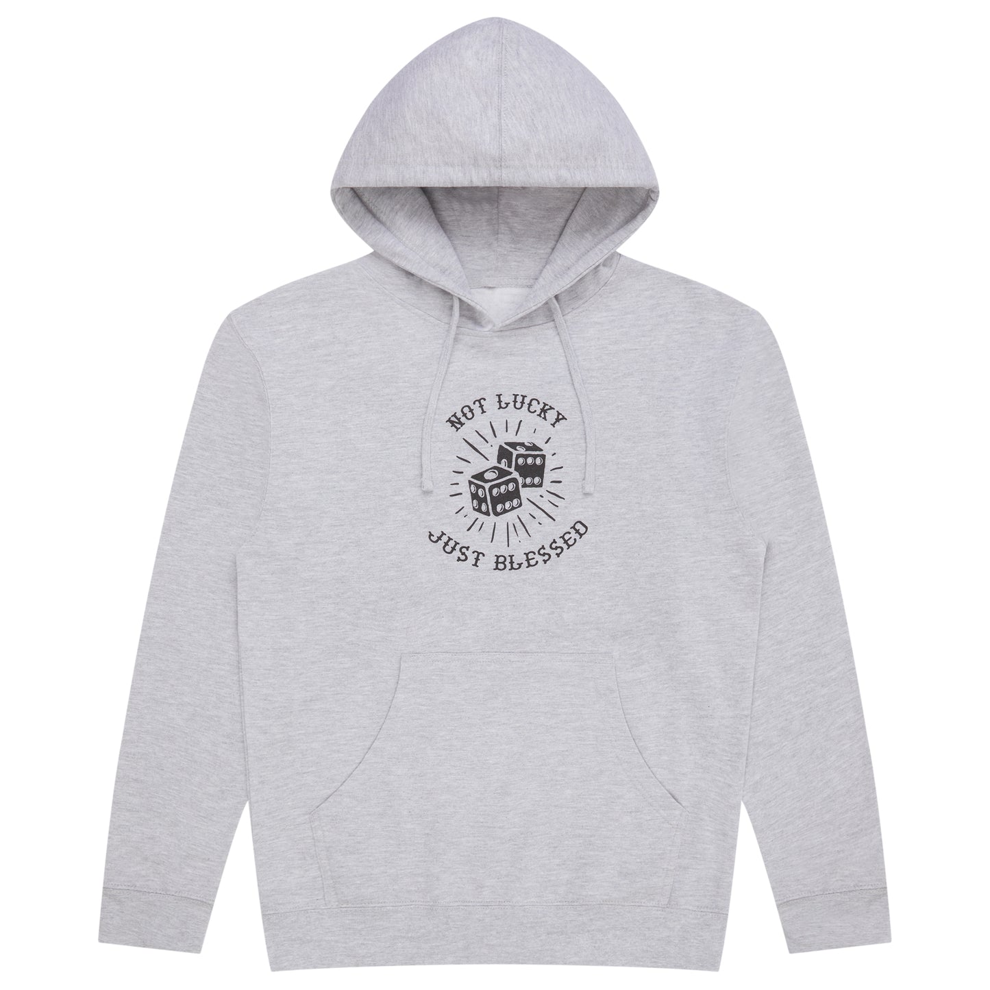 Not Lucky Just Blessed Summer Hoodie - Grey Heather