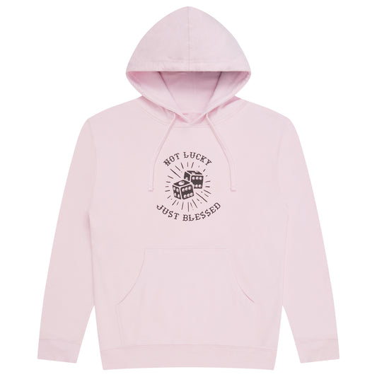 Not Lucky Just Blessed Summer Hoodie - Light Pink