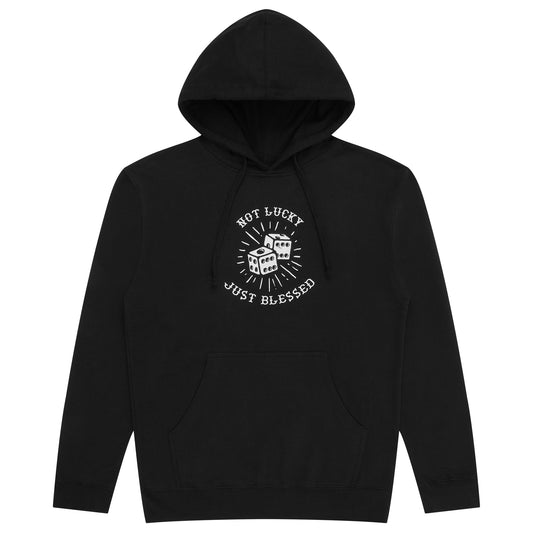 Not Lucky Just Blessed Summer Hoodie - Black